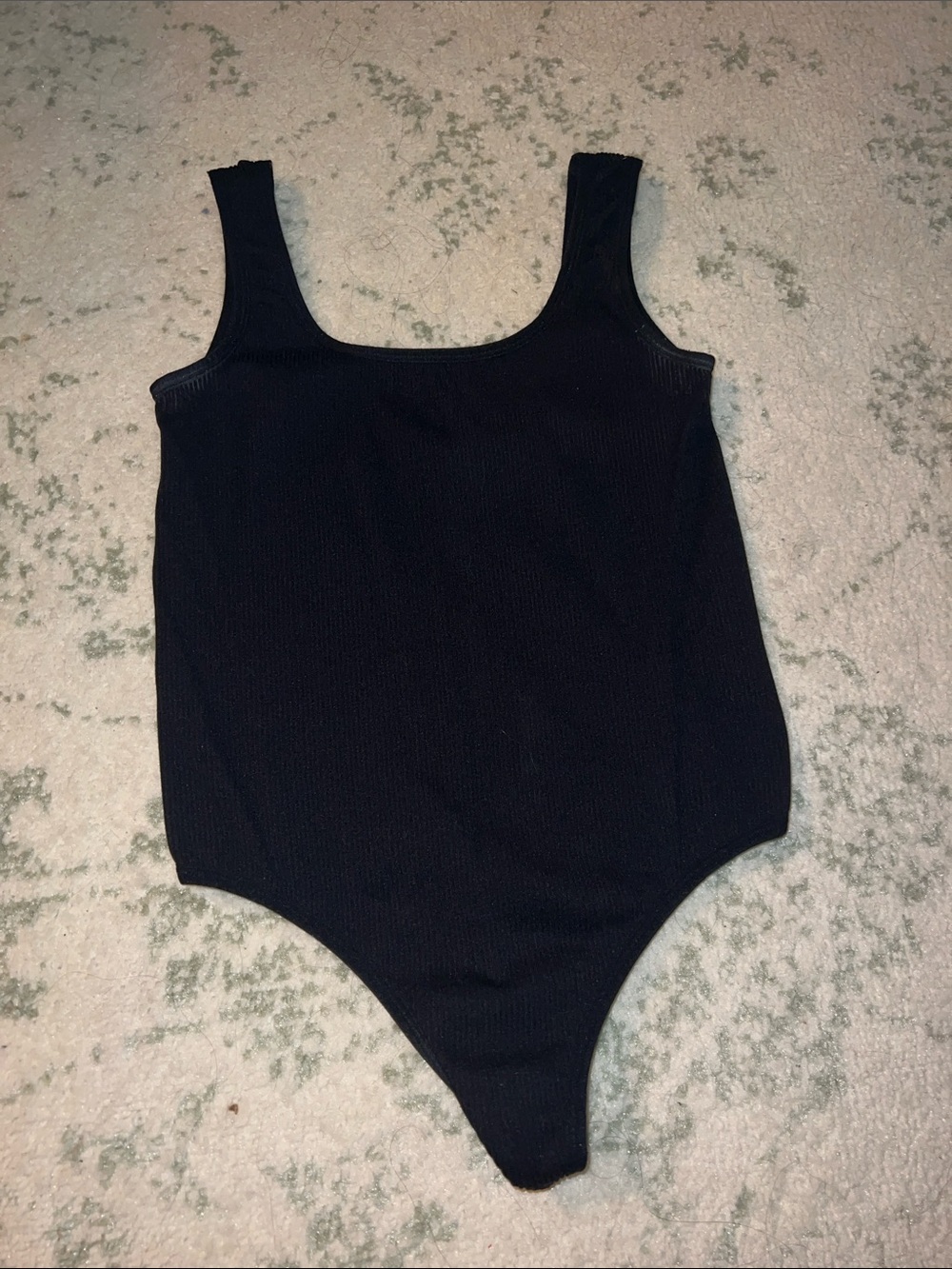 Colsie Black Ribbed Tank Bodysuit